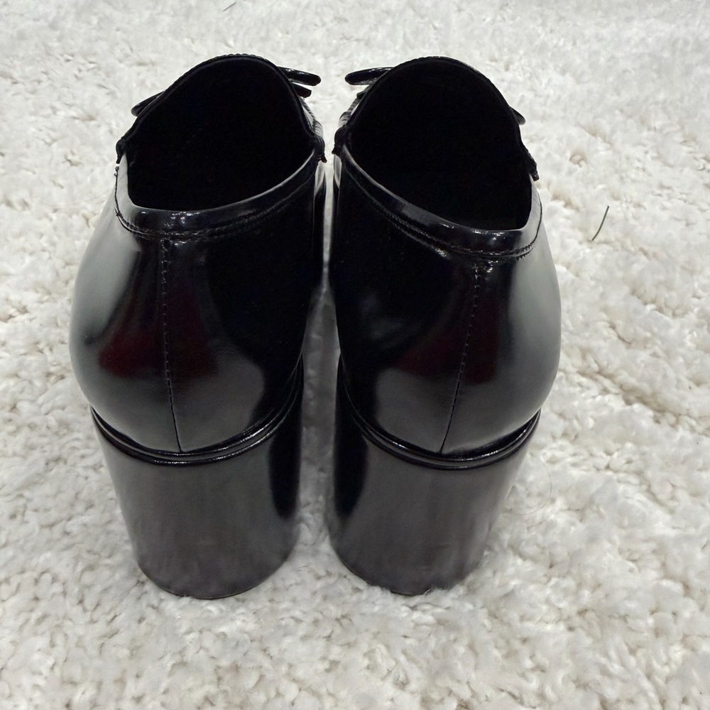 Jeffrey Campbell Black Platform Loafers with Bow - Picture 5 of 8